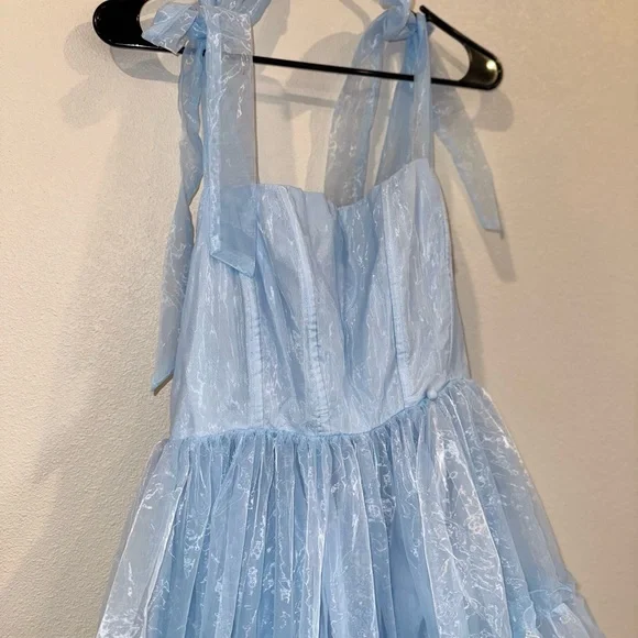 Wild Rose & Sparrow Siena Dress Blue Corset Tulle Mini L NWT Fairy - Picture 9 of 16